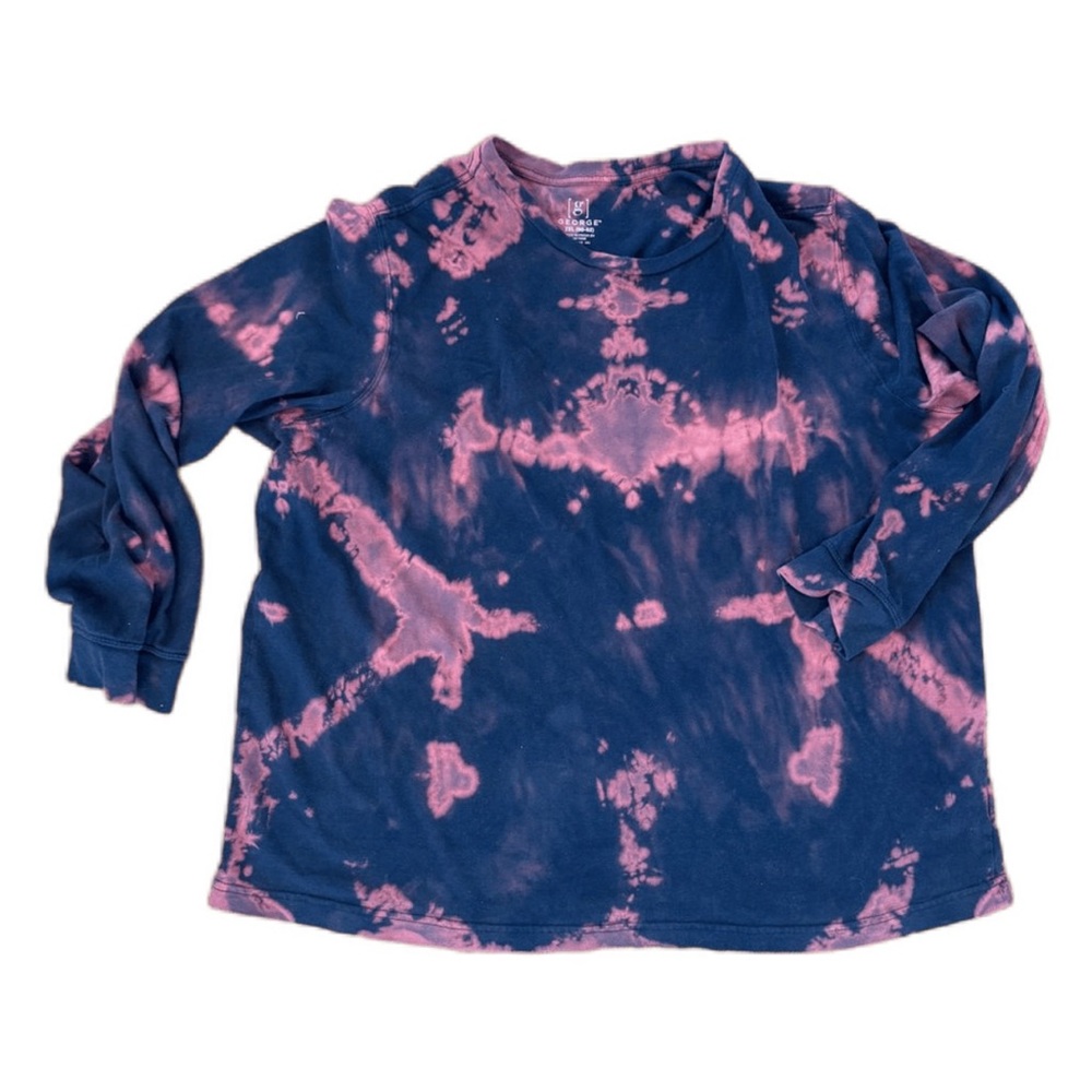 George 2XL Oversized Cotton Tie-Dye Long Sleeve Shirt